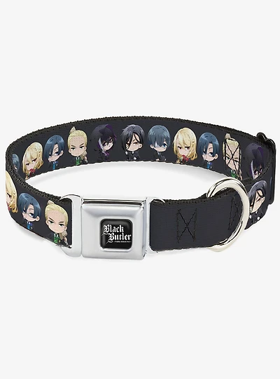 Black Butler Six Chibi Characters Poses Seatbelt Buckle Dog Collar