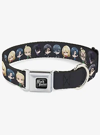 Black Butler Six Chibi Characters Poses Seatbelt Buckle Dog Collar