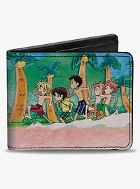 Ouran High School Host Club Beach Run Group Pose and Title Pink Bifold Wallet