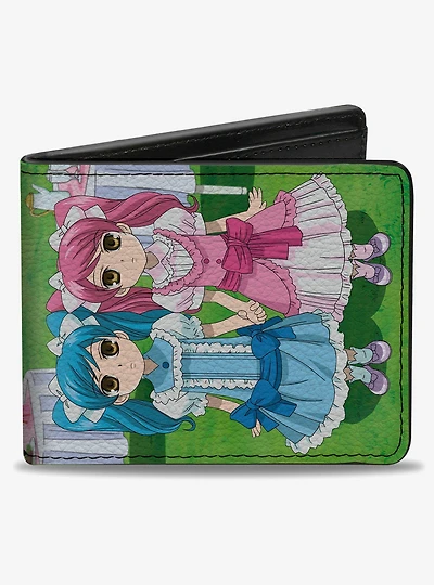 Ouran High School Host Club Little Girl Hitachiin Twins Pose and Logo Bifold Wallet