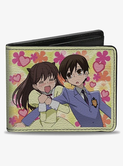 Ouran High School Host Club Haruhi and Tamaki Pose and Logo Bifold Wallet