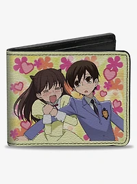 Ouran High School Host Club Haruhi and Tamaki Pose and Logo Bifold Wallet