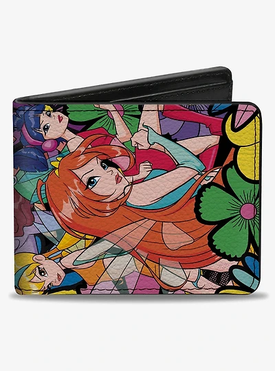 Winx Club Fairies and Flowers Group Pose Multi Bifold Wallet