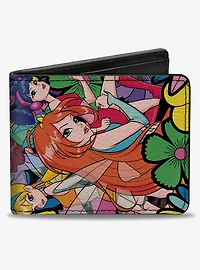 Winx Club Fairies and Flowers Group Pose Multi Bifold Wallet