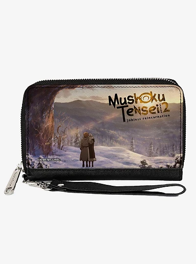 Mushoku Tensei Jobless Reincarnation Rudeus and Sylphiette Snowy Forest Scene Zip Around Wallet