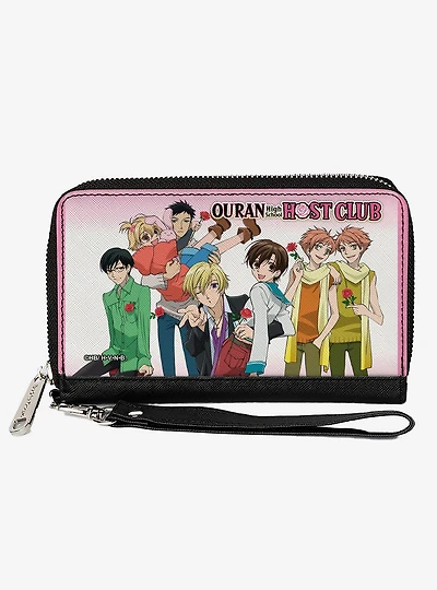Ouran High School Host Club Casual Dress with Roses Group Pose White Zip Around Wallet