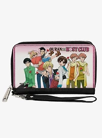 Ouran High School Host Club Casual Dress with Roses Group Pose White Zip Around Wallet