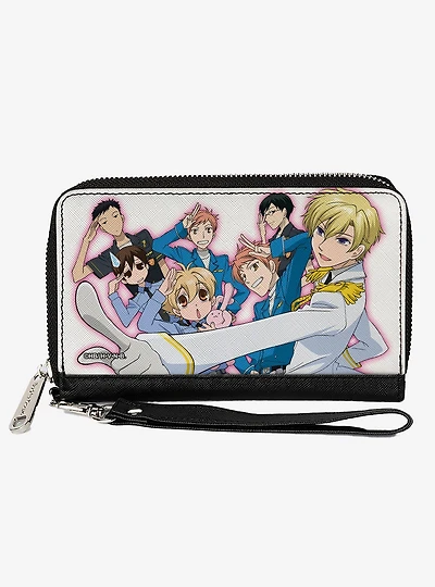 Ouran High School Host Club Salute Group Pose White Zip Around Wallet