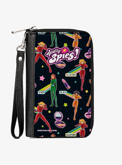 Totally Spies! Names Poses and Gadgets Collage Multi Zip Around Wallet