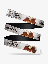 Avatar: The Last Airbender Aang Pose and Title White Black Youth Seatbelt Buckle Belt