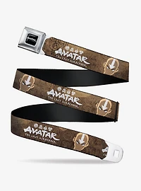Avatar: The Last Airbender Aang Face Close Up and Logo Youth Seatbelt Buckle Belt