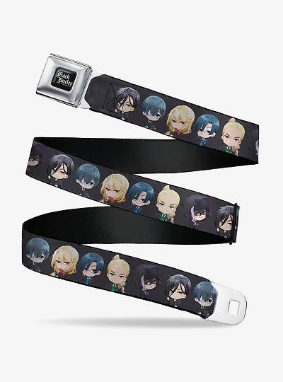 Black Butler Six Chibi Characters Poses Black Youth Seatbelt Buckle Belt
