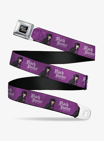 Black Butler Violet Gregory Pose and Title Youth Seatbelt Buckle Belt
