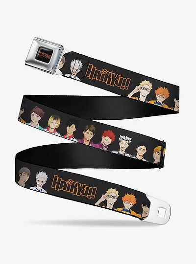 Haikyu!! Volleyball Team Player Groups Line Up Black Youth Seatbelt Buckle Belt