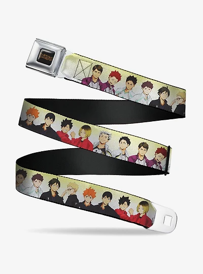 Haikyu!! Six Volleyball Team Player Pairs Line Up Youth Seatbelt Buckle Belt