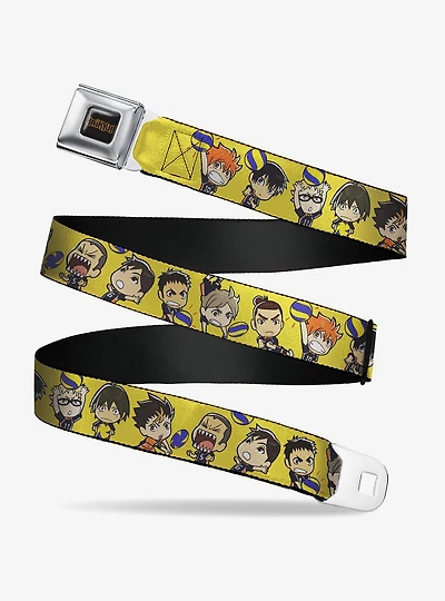 Haikyu!! Chibi Volleyball Player Warm Up Pose Youth Seatbelt Buckle Belt