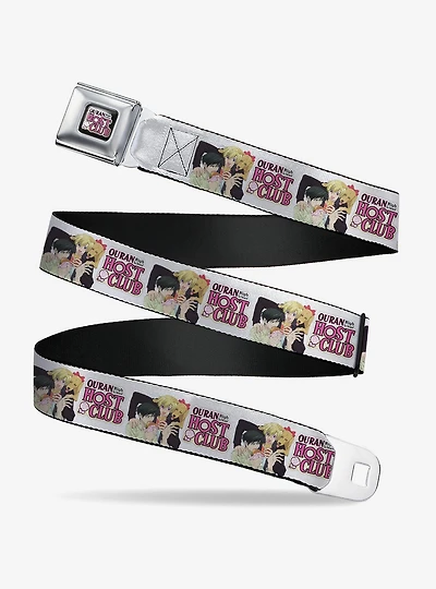 Ouran High School Host Club Kyoya Haruhi and Antoinette Pose White Youth Seatbelt Buckle Belt