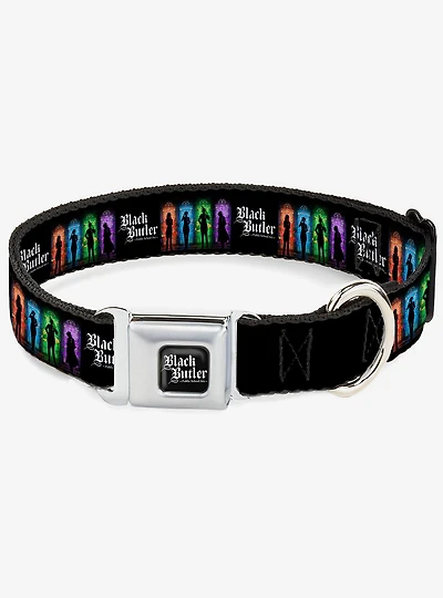 Black Butler House Heads Silhouettes and Logo Multi Seatbelt Buckle Dog Collar