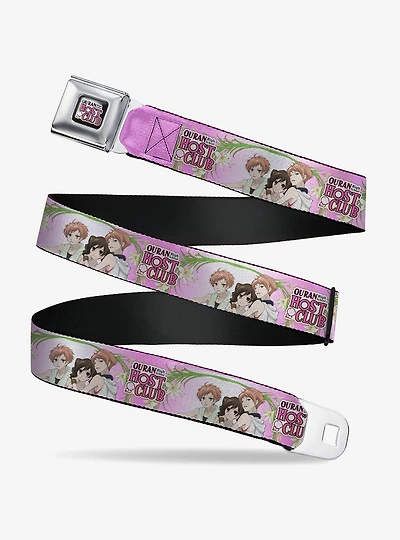 Ouran High School Host Club Haruhi and Hitachiin Twins Lilies Pose Youth Seatbelt Buckle Belt