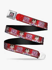 Ouran High School Host Club Haruhi Smiling Pose with Roses and Logo Youth Seatbelt Buckle Belt