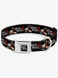 Black Butler Ciel Phantomhive Fork Pose and Title Seatbelt Buckle Dog Collar
