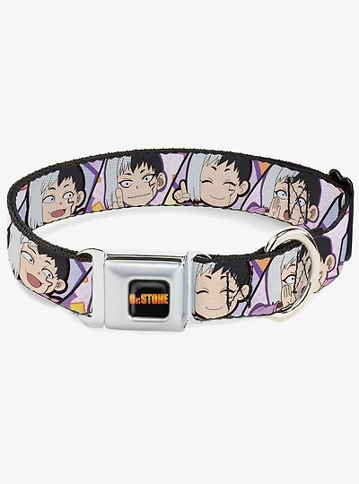 Dr. Stone Chibi Gen Asagiri Expression Blocks Seatbelt Buckle Dog Collar