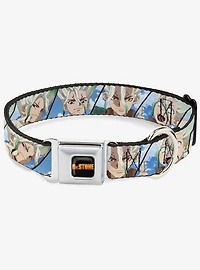 Dr. Stone Senku Ishigami Expression Blocks Blues Seatbelt Buckle Dog Collar