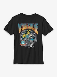 Marvel X-Men '97 Wolverine Motorcycle Flames And Wheels Youth T-Shirt BoxLunch Exclusive