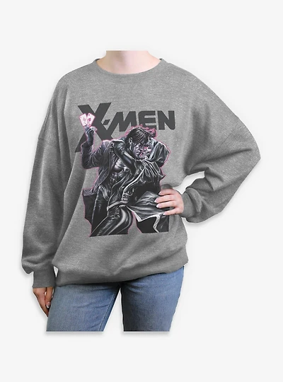 Marvel X-Men '97 Gambit Rogue Kiss Womens Oversized Sweatshirt BoxLunch Exclusive