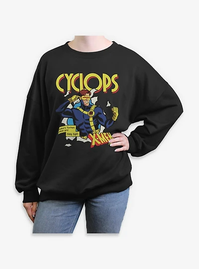 Marvel X-Men '97 Good Guy Cyclops Womens Oversized Sweatshirt BoxLunch Exclusive