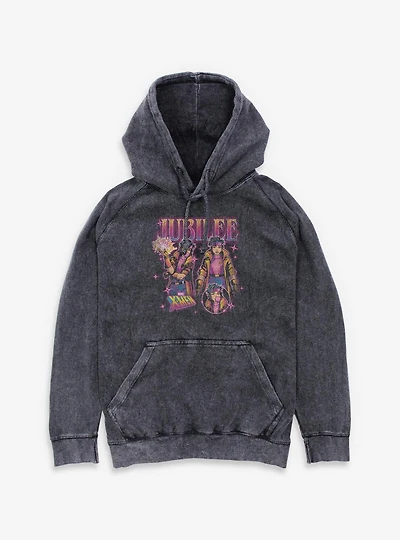 Marvel X-Men '97 Jubilee Collage Mineral Wash Hoodie BoxLunch Exclusive