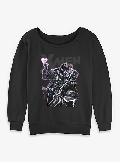 Marvel X-Men '97 Gambit Rogue Kiss Womens Slouchy Sweatshirt BoxLunch Exclusive