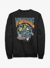 Marvel X-Men '97 Wolverine Motorcycle Flames And Wheels Sweatshirt BoxLunch Exclusive