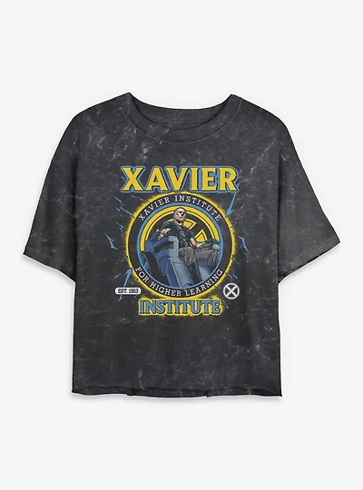 Marvel X-Men '97 Xavier Institute Professor X Womens Mineral Wash Crop T-Shirt BoxLunch Exclusive