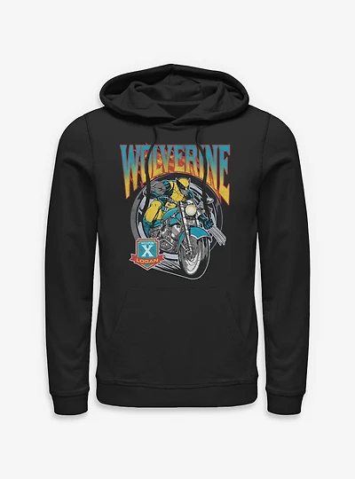 Marvel X-Men '97 Wolverine Motorcycle Flames And Wheels Hoodie BoxLunch Exclusive