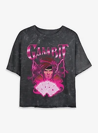 Marvel X-Men '97 Gambit Card Womens Mineral Wash Crop T-Shirt BoxLunch Exclusive