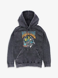 Marvel X-Men '97 Wolverine Motorcycle Flames And Wheels Mineral Wash Hoodie BoxLunch Exclusive
