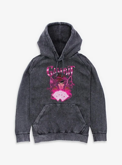 Marvel X-Men '97 Gambit Card Mineral Wash Hoodie BoxLunch Exclusive