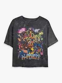 Marvel X-Men '97 Epic Team Womens Mineral Wash Crop T-Shirt BoxLunch Exclusive