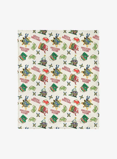Teenage Mutant Ninja Turtles Green Greetings Silk Touch Throw Blanket