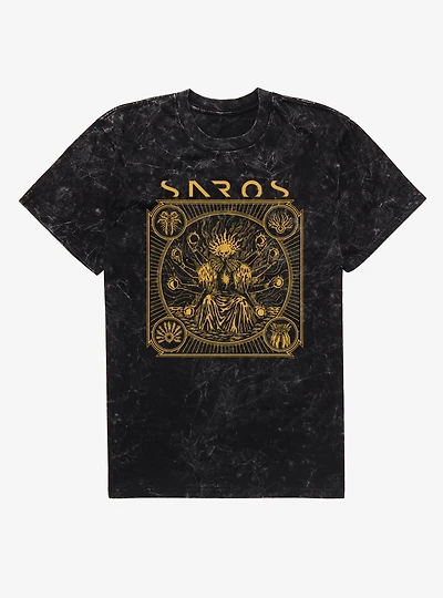 SAROS Skull Reaper Tarot Style Mineral Wash T-Shirt