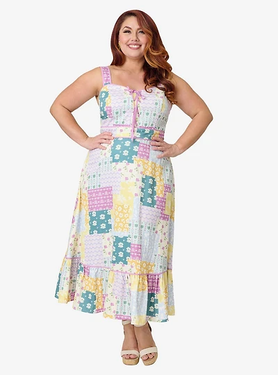 Disney Princess Collection by Unique Vintage Plus Patchwork Corset Midi Dress