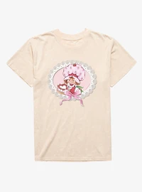 Strawberry Shortcake Doily Oval Mineral Wash T-Shirt