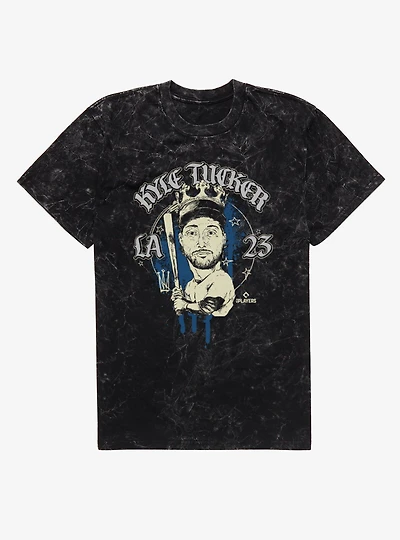 MLB Los Angeles Dodgers Kyle Tucker Caricature LA 23 Mineral Wash T-Shirt Box Lunch Exclusive
