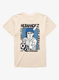 MLB Los Angeles Dodgers Enrique Kike Hernandez Caricature 08 Mineral Wash T-Shirt Box Lunch Exclusive