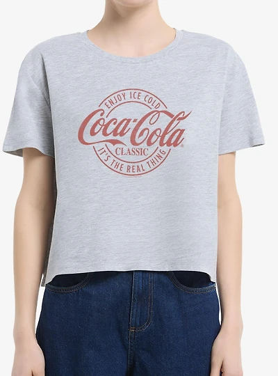 Coca-Cola Classic Enjoy The Real Thing Womens Boxy Crop T-Shirt