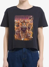The Empyrean Fourth Wing Broccoli Happy Collage Womens Boxy Crop T-Shirt
