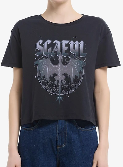 The Empyrean Fourth Wing Sgaeyl Flight Womens Boxy Crop T-Shirt