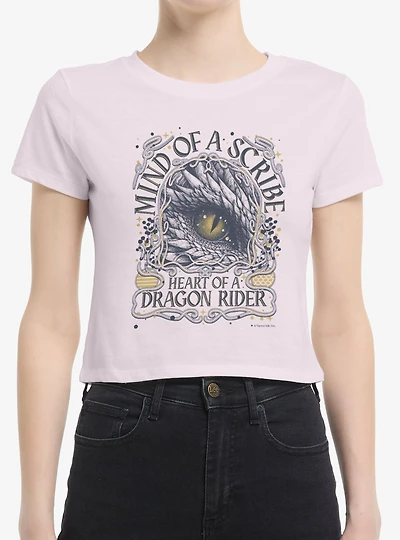 The Empyrean Fourth Wing Mind Of Scribe Heart Rider Womens Boxy Crop T-Shirt