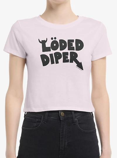 Diary Of A Wimpy Kid Loded Diper Logo Womens Boxy Crop T-Shirt